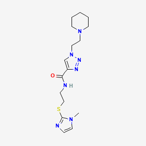 molecular formula C16H25N7OS B6108673 N-[2-(1-methylimidazol-2-yl)sulfanylethyl]-1-(2-piperidin-1-ylethyl)triazole-4-carboxamide 