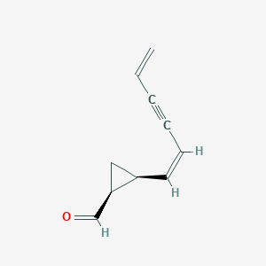 molecular formula C10H10O B061087 Cyclopropanecarboxaldehyde, 2-(1,5-hexadien-3-ynyl)-, [1S-[1alpha,2alpha(Z)]]-(9CI) CAS No. 166762-25-0