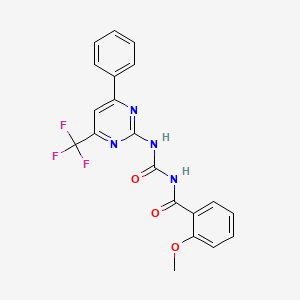 molecular formula C20H15F3N4O3 B6108710 N-(2-METHOXYBENZOYL)-N'-[4-PHENYL-6-(TRIFLUOROMETHYL)-2-PYRIMIDINYL]UREA 