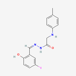 molecular formula C16H16IN3O2 B6108726 N-[(Z)-(2-hydroxy-5-iodophenyl)methylideneamino]-2-(4-methylanilino)acetamide 