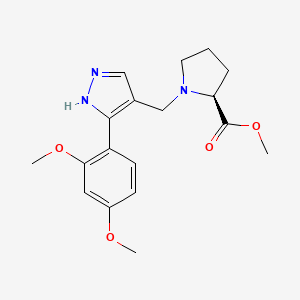 molecular formula C18H23N3O4 B6108731 methyl (2S)-1-[[5-(2,4-dimethoxyphenyl)-1H-pyrazol-4-yl]methyl]pyrrolidine-2-carboxylate 