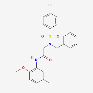molecular formula C23H23ClN2O4S B6108739 N~2~-benzyl-N~2~-[(4-chlorophenyl)sulfonyl]-N~1~-(2-methoxy-5-methylphenyl)glycinamide 