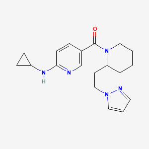 molecular formula C19H25N5O B6108779 N-cyclopropyl-5-({2-[2-(1H-pyrazol-1-yl)ethyl]-1-piperidinyl}carbonyl)-2-pyridinamine 