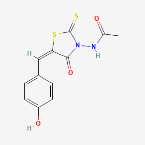molecular formula C12H10N2O3S2 B6108808 N-[(5E)-5-[(4-hydroxyphenyl)methylidene]-4-oxo-2-sulfanylidene-1,3-thiazolidin-3-yl]acetamide 