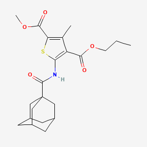 molecular formula C22H29NO5S B6108830 2-methyl 4-propyl 5-[(1-adamantylcarbonyl)amino]-3-methyl-2,4-thiophenedicarboxylate 