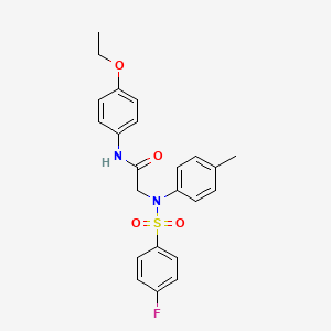 molecular formula C23H23FN2O4S B6108842 N~1~-(4-ethoxyphenyl)-N~2~-[(4-fluorophenyl)sulfonyl]-N~2~-(4-methylphenyl)glycinamide 