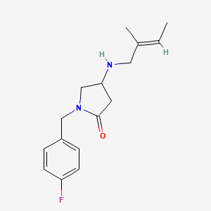 molecular formula C16H21FN2O B6108847 1-(4-fluorobenzyl)-4-{[(2E)-2-methyl-2-buten-1-yl]amino}-2-pyrrolidinone 
