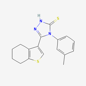 molecular formula C17H17N3S2 B6108865 4-(3-methylphenyl)-5-(4,5,6,7-tetrahydro-1-benzothien-3-yl)-4H-1,2,4-triazole-3-thiol 