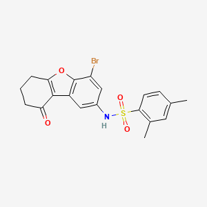 molecular formula C20H18BrNO4S B6108877 N-(4-bromo-9-oxo-6,7,8,9-tetrahydrodibenzo[b,d]furan-2-yl)-2,4-dimethylbenzenesulfonamide 