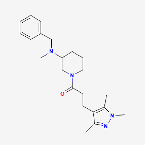 molecular formula C22H32N4O B6108887 N-benzyl-N-methyl-1-[3-(1,3,5-trimethyl-1H-pyrazol-4-yl)propanoyl]-3-piperidinamine 