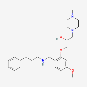 molecular formula C25H37N3O3 B6108896 1-[5-Methoxy-2-[(3-phenylpropylamino)methyl]phenoxy]-3-(4-methylpiperazin-1-yl)propan-2-ol 