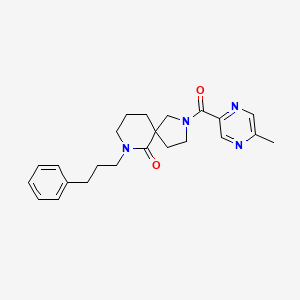 molecular formula C23H28N4O2 B6108915 2-[(5-methyl-2-pyrazinyl)carbonyl]-7-(3-phenylpropyl)-2,7-diazaspiro[4.5]decan-6-one 