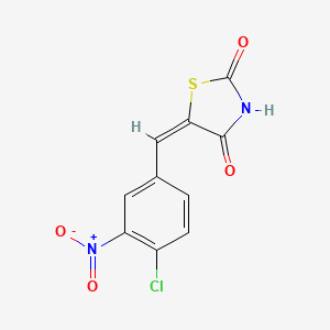 molecular formula C10H5ClN2O4S B6108917 (5E)-5-[(4-chloro-3-nitrophenyl)methylidene]-1,3-thiazolidine-2,4-dione CAS No. 313226-17-4