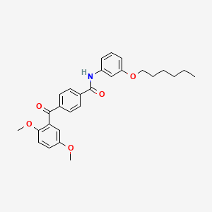 molecular formula C28H31NO5 B6108943 4-(2,5-dimethoxybenzoyl)-N-[3-(hexyloxy)phenyl]benzamide 