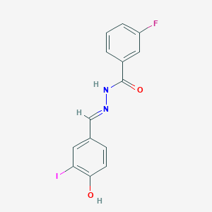 molecular formula C14H10FIN2O2 B6108948 3-fluoro-N'-[(E)-(4-hydroxy-3-iodophenyl)methylidene]benzohydrazide 