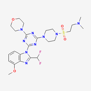molecular formula C24H33F2N9O4S B610895 SN32976 CAS No. 1246202-11-8