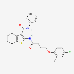 molecular formula C26H27ClN2O3S B6108954 2-{[4-(4-chloro-2-methylphenoxy)butanoyl]amino}-N-phenyl-4,5,6,7-tetrahydro-1-benzothiophene-3-carboxamide 