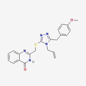 molecular formula C22H21N5O2S B6108962 2-({[4-allyl-5-(4-methoxybenzyl)-4H-1,2,4-triazol-3-yl]thio}methyl)-4(3H)-quinazolinone 