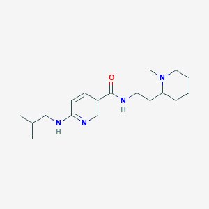 molecular formula C18H30N4O B6108981 6-(isobutylamino)-N-[2-(1-methyl-2-piperidinyl)ethyl]nicotinamide 