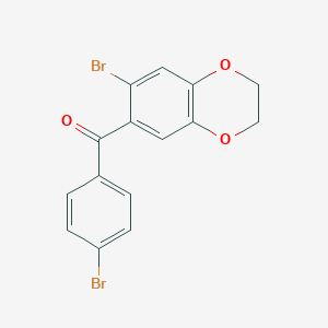 molecular formula C15H10Br2O3 B061090 (7-Bromo-2,3-Dihydro-1,4-Benzodioxin-6-Yl)(4-Bromophenyl)Methanone CAS No. 175136-40-0