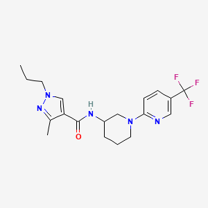 molecular formula C19H24F3N5O B6109000 3-methyl-1-propyl-N-[1-[5-(trifluoromethyl)pyridin-2-yl]piperidin-3-yl]pyrazole-4-carboxamide 