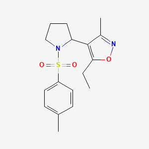 molecular formula C17H22N2O3S B6109010 5-ethyl-3-methyl-4-{1-[(4-methylphenyl)sulfonyl]-2-pyrrolidinyl}isoxazole 