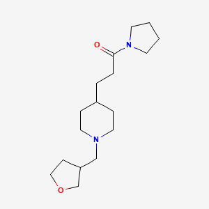 molecular formula C17H30N2O2 B6109011 4-[3-oxo-3-(1-pyrrolidinyl)propyl]-1-(tetrahydro-3-furanylmethyl)piperidine 