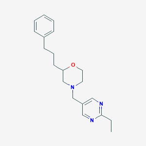 molecular formula C20H27N3O B6109014 4-[(2-ethyl-5-pyrimidinyl)methyl]-2-(3-phenylpropyl)morpholine 