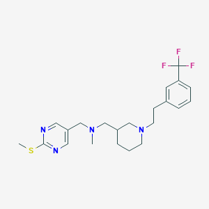 molecular formula C22H29F3N4S B6109015 N-methyl-1-[2-(methylthio)-5-pyrimidinyl]-N-[(1-{2-[3-(trifluoromethyl)phenyl]ethyl}-3-piperidinyl)methyl]methanamine 