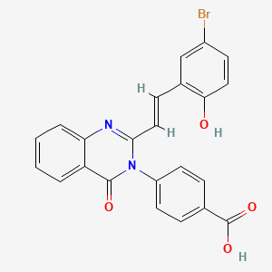 molecular formula C23H15BrN2O4 B6109043 4-[2-[2-(5-bromo-2-hydroxyphenyl)vinyl]-4-oxo-3(4H)-quinazolinyl]benzoic acid 