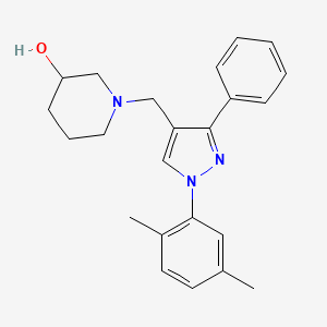 molecular formula C23H27N3O B6109050 1-[[1-(2,5-Dimethylphenyl)-3-phenylpyrazol-4-yl]methyl]piperidin-3-ol 