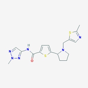 molecular formula C17H20N6OS2 B6109053 5-[1-[(2-methyl-1,3-thiazol-5-yl)methyl]pyrrolidin-2-yl]-N-(2-methyltriazol-4-yl)thiophene-2-carboxamide 