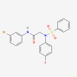 molecular formula C20H16BrFN2O3S B6109056 N~1~-(3-bromophenyl)-N~2~-(4-fluorophenyl)-N~2~-(phenylsulfonyl)glycinamide 
