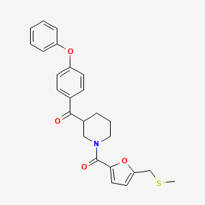 molecular formula C25H25NO4S B6109126 (1-{5-[(methylthio)methyl]-2-furoyl}-3-piperidinyl)(4-phenoxyphenyl)methanone 