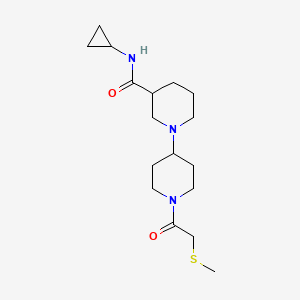 molecular formula C17H29N3O2S B6109150 N-cyclopropyl-1-[1-(2-methylsulfanylacetyl)piperidin-4-yl]piperidine-3-carboxamide 