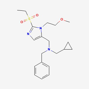 molecular formula C20H29N3O3S B6109174 N-benzyl-1-cyclopropyl-N-{[2-(ethylsulfonyl)-1-(2-methoxyethyl)-1H-imidazol-5-yl]methyl}methanamine 