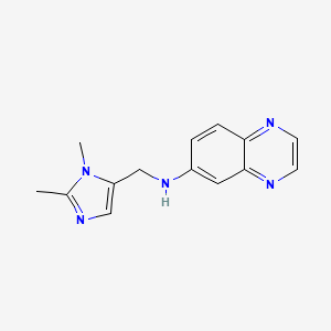 molecular formula C14H15N5 B6109182 N-[(1,2-dimethyl-1H-imidazol-5-yl)methyl]-6-quinoxalinamine trifluoroacetate 