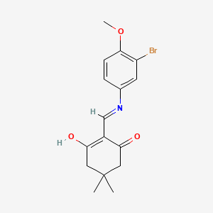 molecular formula C16H18BrNO3 B6109195 2-[(3-Bromo-4-methoxyphenyl)iminomethyl]-3-hydroxy-5,5-dimethylcyclohex-2-en-1-one 