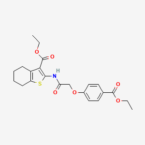 molecular formula C22H25NO6S B6109203 ETHYL 2-{2-[4-(ETHOXYCARBONYL)PHENOXY]ACETAMIDO}-4,5,6,7-TETRAHYDRO-1-BENZOTHIOPHENE-3-CARBOXYLATE 