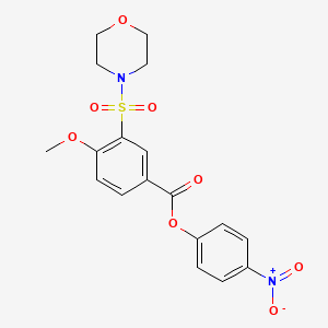 molecular formula C18H18N2O8S B6109218 4-Nitrophenyl 4-methoxy-3-(morpholine-4-sulfonyl)benzoate 