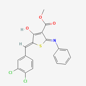 molecular formula C19H13Cl2NO3S B6109270 methyl 2-anilino-5-(3,4-dichlorobenzylidene)-4-oxo-4,5-dihydro-3-thiophenecarboxylate 