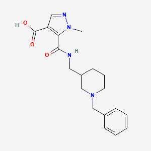 molecular formula C19H24N4O3 B6109292 5-({[(1-benzyl-3-piperidinyl)methyl]amino}carbonyl)-1-methyl-1H-pyrazole-4-carboxylic acid 