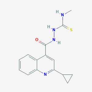 molecular formula C15H16N4OS B6109326 2-[(2-cyclopropyl-4-quinolinyl)carbonyl]-N-methylhydrazinecarbothioamide 