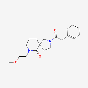 molecular formula C19H30N2O3 B6109361 2-[2-(Cyclohexen-1-yl)acetyl]-7-(2-methoxyethyl)-2,7-diazaspiro[4.5]decan-6-one 