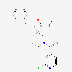 molecular formula C22H25ClN2O3 B6109363 ethyl 1-(2-chloroisonicotinoyl)-3-(2-phenylethyl)-3-piperidinecarboxylate 