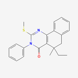molecular formula C22H22N2OS B6109390 5-ethyl-5-methyl-2-(methylthio)-3-phenyl-5,6-dihydrobenzo[h]quinazolin-4(3H)-one 