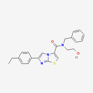 molecular formula C23H23N3O2S B6109393 N-benzyl-6-(4-ethylphenyl)-N-(2-hydroxyethyl)imidazo[2,1-b][1,3]thiazole-3-carboxamide 