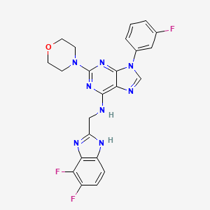N-((6,7-Difluoro-1H-benzo[d]imidazol-2-yl)methyl)-9-(3-fluorophenyl)-2-morpholino-9H-purin-6-amine