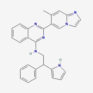 molecular formula C28H24N6 B610990 SRI-31040 