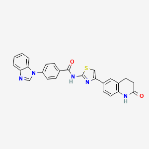 4-(1H-1,3-benzodiazol-1-yl)-N-[4-(2-oxo-1,2,3,4-tetrahydroquinolin-6-yl)-1,3-thiazol-2-yl]benzamide